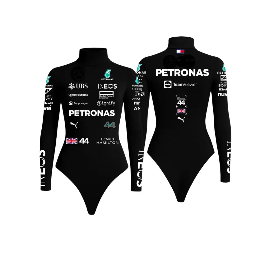 Lewis Hamilton Mercedes Black Bodysuit